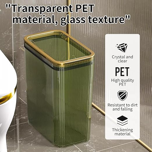 Transparent Trash Can, Bathroom Trash Cans - Image 2