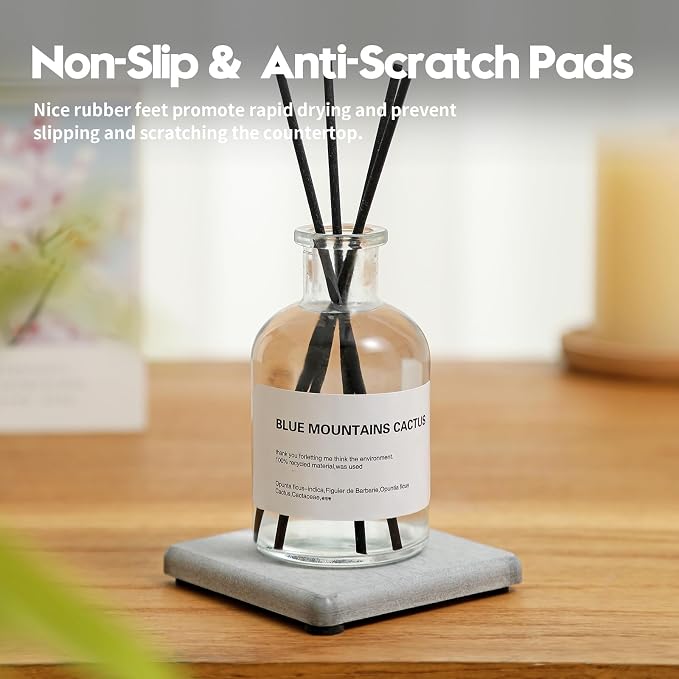 4PCS Bathroom Sink Vanity Trays, Diatomaceous Earth Quick Stone Drying Mat - Image 5