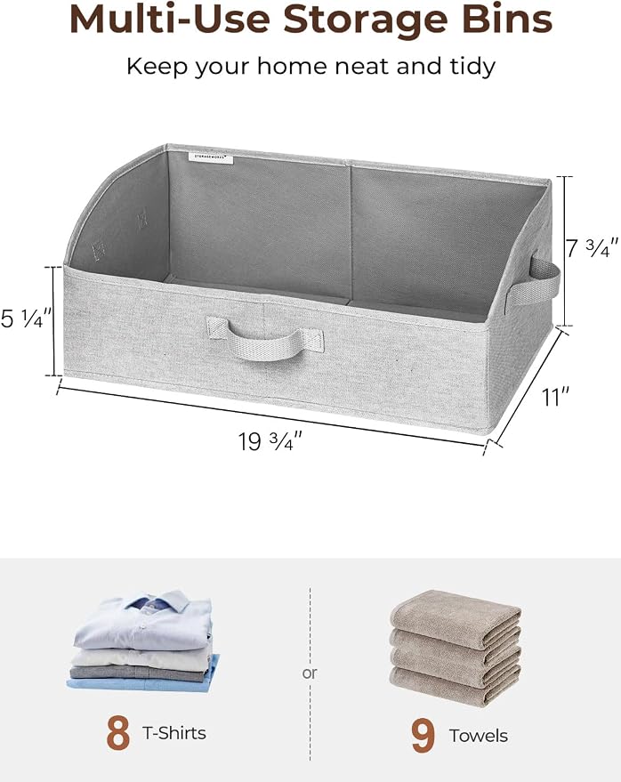 StorageWorks Closet Storage Bins, Trapezoid Organizer Box - Image 2