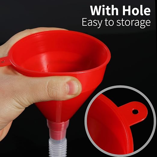 Flexible Fuel Funnel with Long Hose Plastic Small Wide Mouth Filling Funnel Car - Image 2