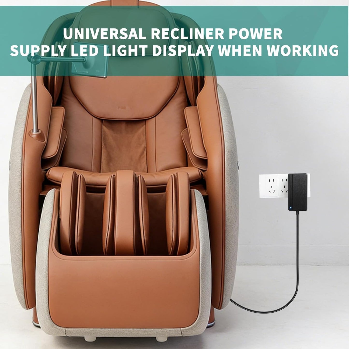 Recliner Power Supply 29V 2A Power Cord Replacement, Universal AC/DC Adapter for Electric Lift Chair, Reclining Sofa, Adjustable Bed Base, 2-Pin Connector