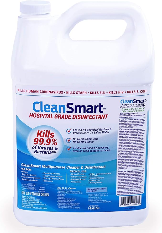 CleanSmart Hospital Grade Disinfectant, Kills 99.9% of Viruses and Bacteria - Image 2