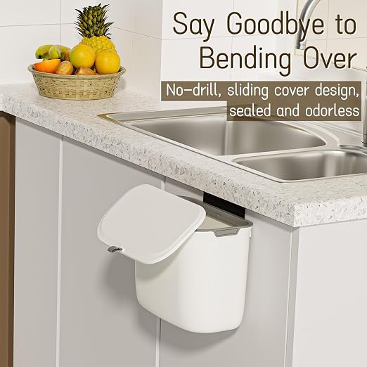 1.9 Gallon Kitchen Compost Bin Hanging Small Trash Can - Image 3