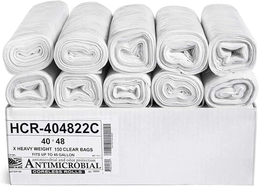 Aluf Plastics High Density Trash Bags, 45 Gallon, 22 Micron, by AlufPlastics