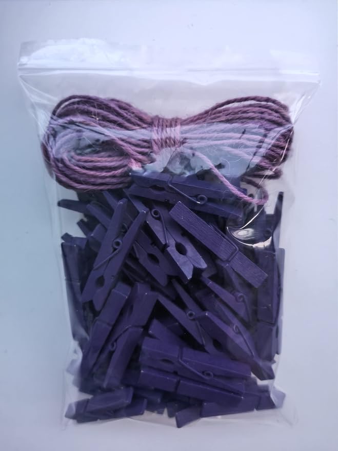 1.9 Inch Purple Wooden Clothes Pins - Image 2