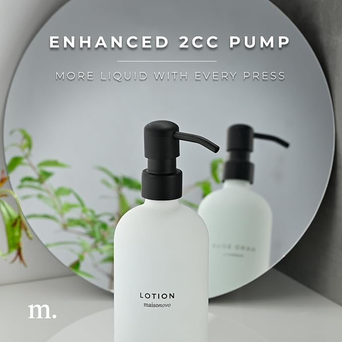 MaisoNovo Soap Dispenser 3-Piece Set | 16.9oz White Bottles - Image 5