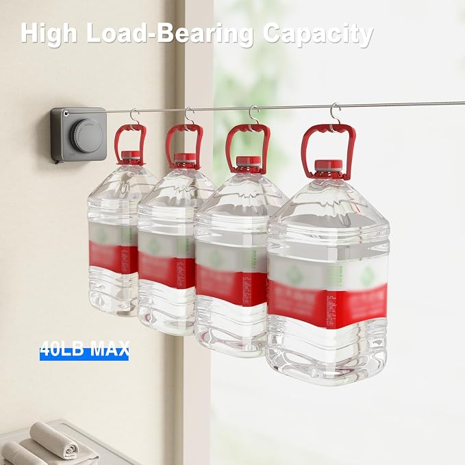Retractable Clothesline Indoor, Non-Sagging Outdoor Clothes Line Retracting - Image 5