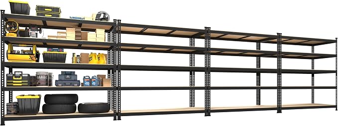 PrimeZone 4 Pack Heavy Duty Adjustable 5 Tier Garage Storage Shelves by PrimeZone