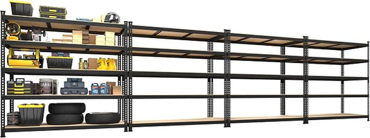 PrimeZone 4 Pack Heavy Duty Adjustable 5 Tier Garage Storage Shelves by PrimeZone