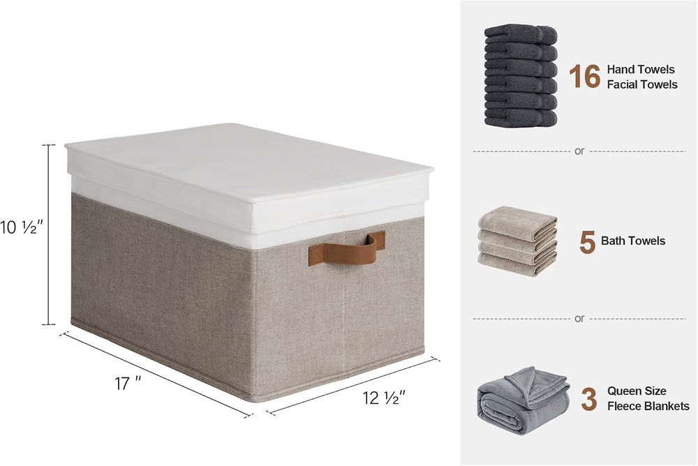 StorageWorks Fabric Storage Bins with Lids, Closet Storage Bins