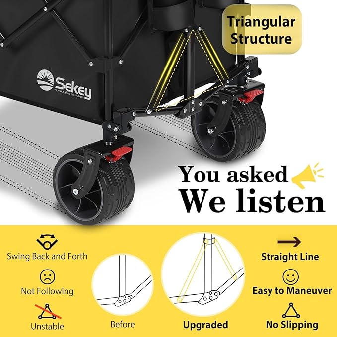 Sekey 48''L Collapsible Foldable Extended Wagon - Image 4