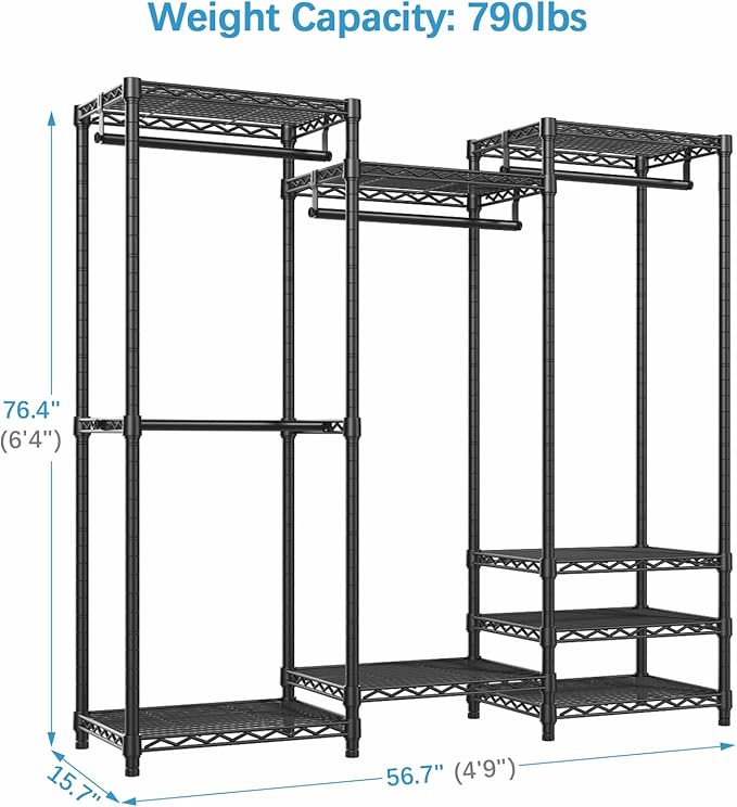 VIPEK V5 Medium Portable Closet Wardrobe Heavy Duty Clothes Rack, Freestanding - Image 3