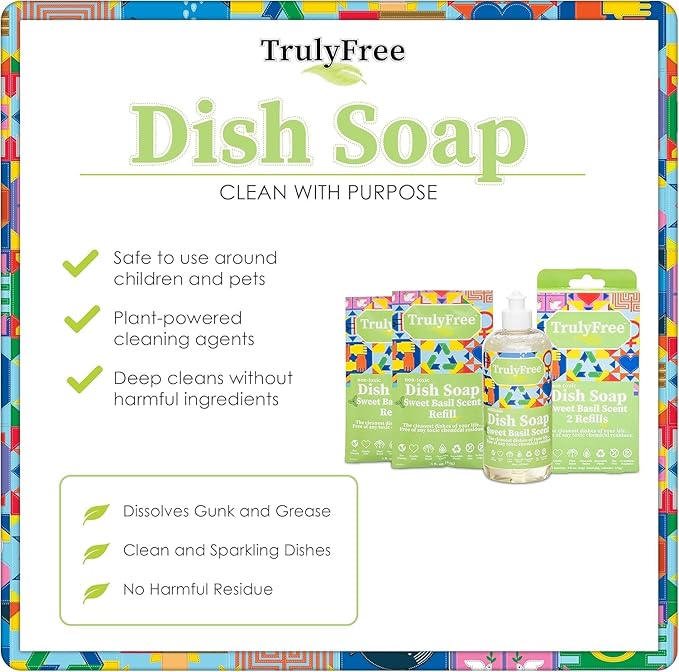 Truly Free Natural Concentrated Dish Detergent Dishwashing Liquid | Plant-Based - Image 3