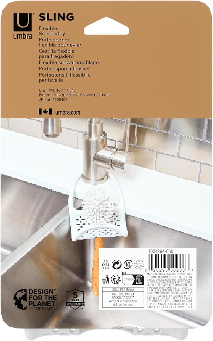 Umbra Sling Flexible Sink Caddy, Non-Slip – Holds Sponge, Scrubbing Brush or - Image 9