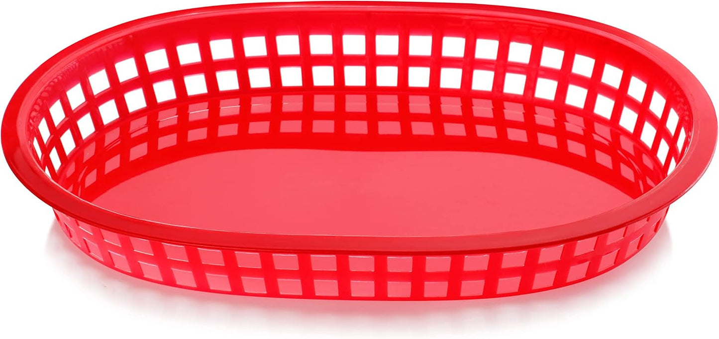 New Star Foodservice Fast Food Baskets, 10.5 x 7 Inch, Set of 12, Red