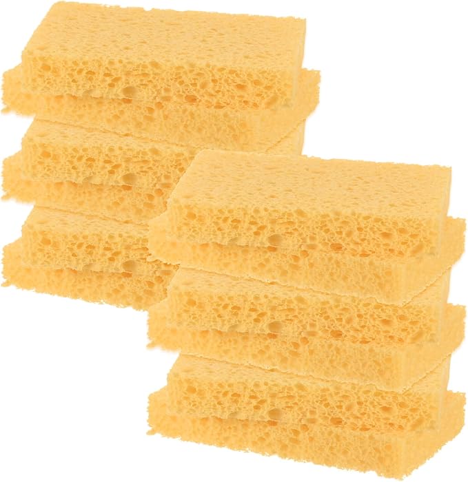 12-Pack Kitchen Sponges, Condense Eco Cellulose Non-Scratch Scrub Heavy Sponge by MMETERXITY