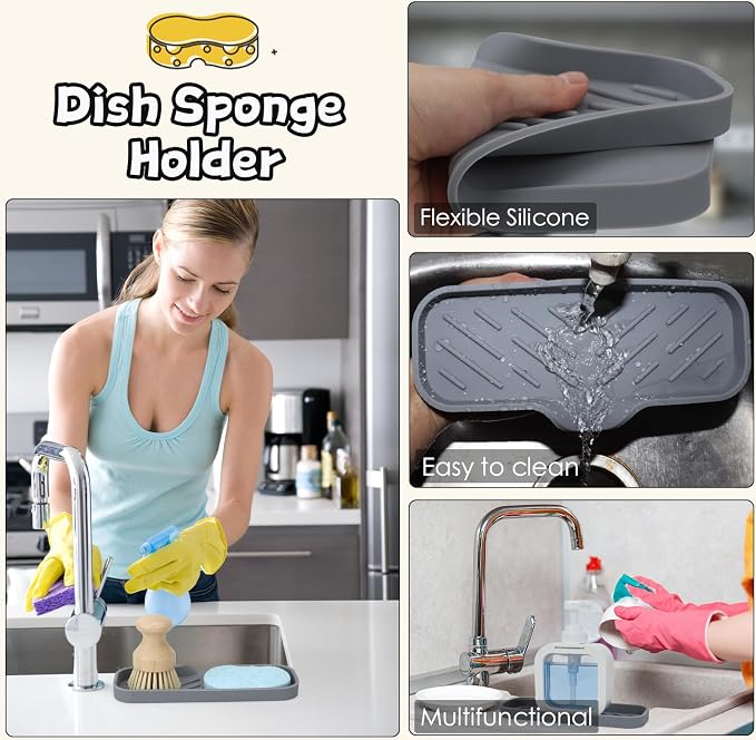 Silicone Bathroom Soap Dishes, Sponge Holder - Image 4