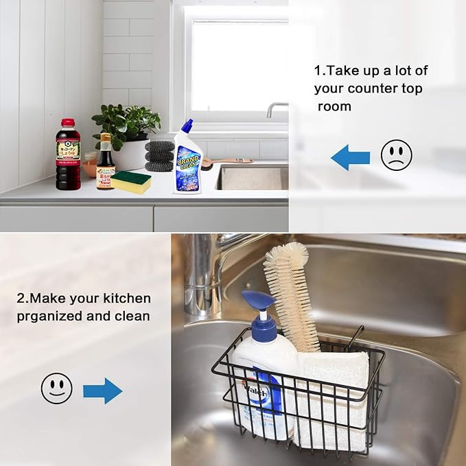 Kitchen Sponge Holder, Dish Brush Holder, Slim Sink Organization/Draining - Image 4