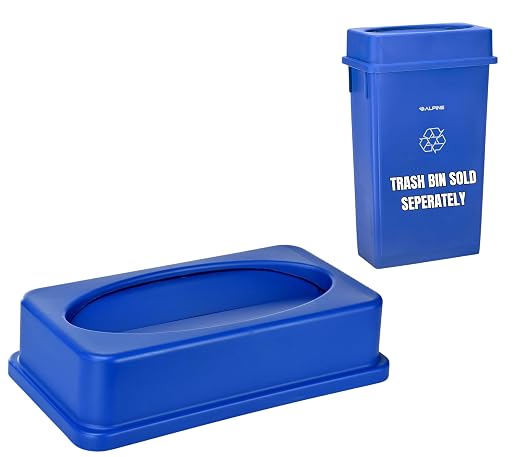 Alpine 23 Gallon Slim Trash/Recycling BIN Swing LID Blue - Image 2