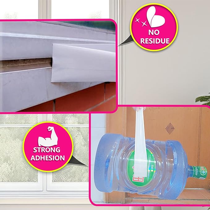 White Window Weather Sealing Tape, Waterproof Window AC Air Conditioner Sealing - Image 5