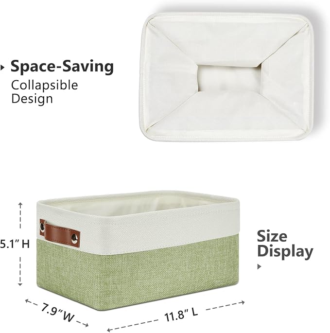 DULLEMELO Storage Baskets for Shelves, Small Fabric Collapsible Rectangular - Image 2