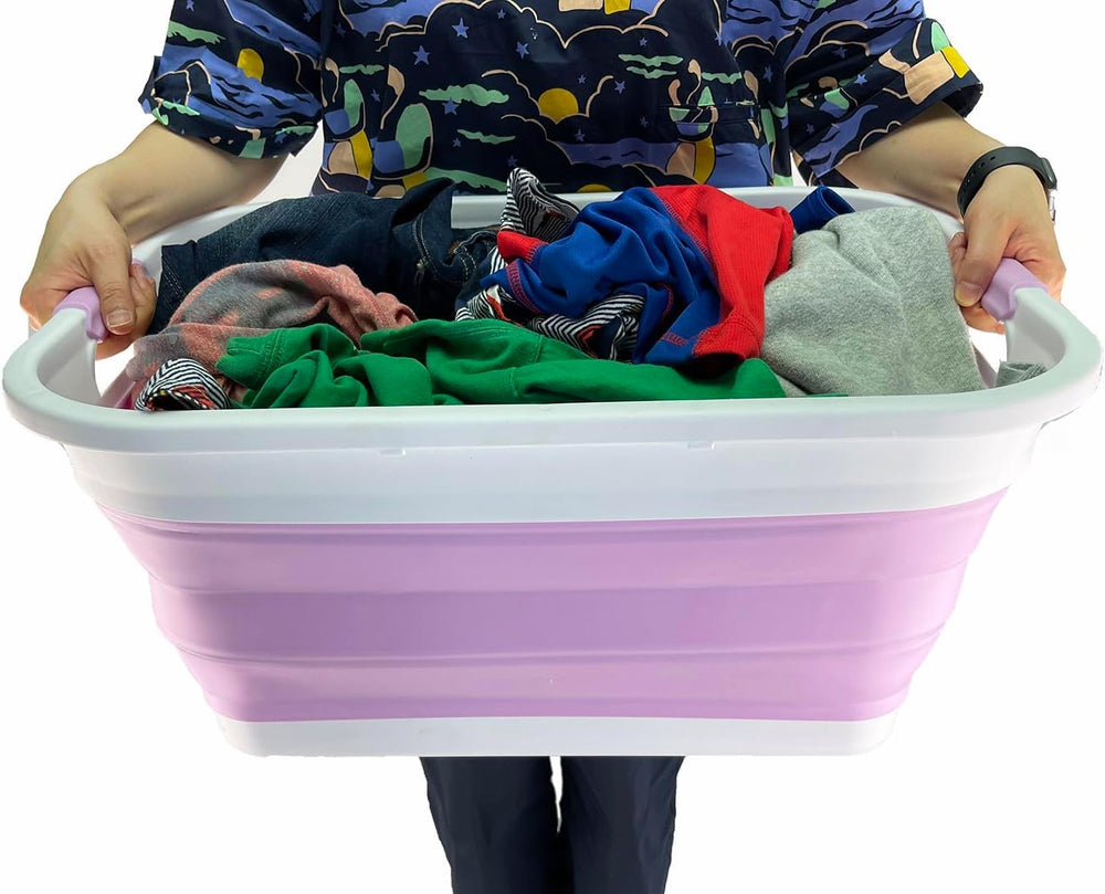 SAMMART 41L (10.8 gallon) Collapsible Plastic Laundry Basket - Foldable Pop U...