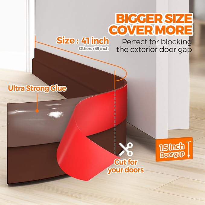 Holikme Door Draft Stopper Under Door Draft Blocker Insulator Doors Sweep - Image 4