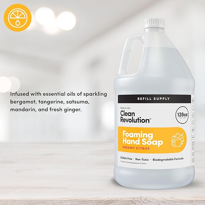 Clean Revolution Foaming Hand Soap Refill Supply Container, Ready to Use Formula - Image 2