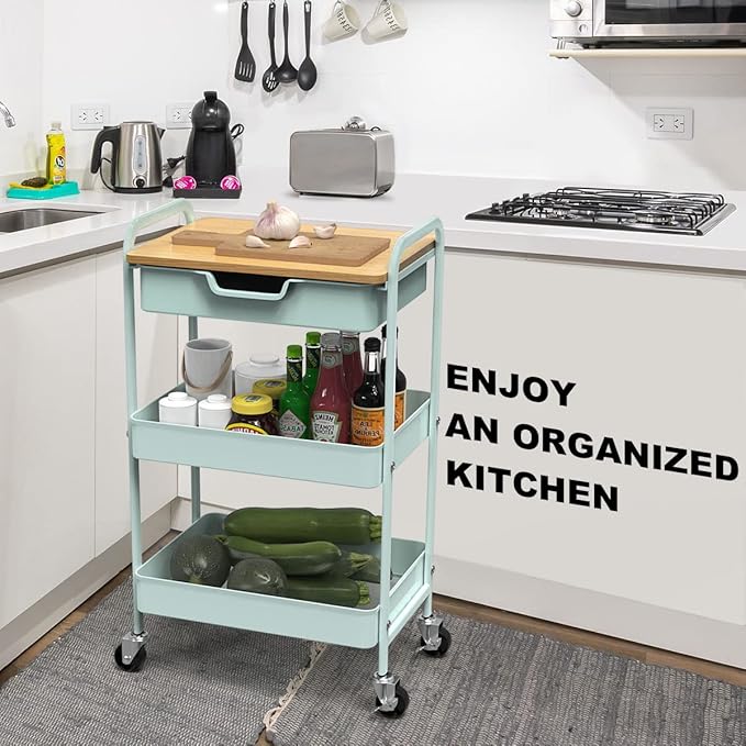 3 Tier Rolling Cart, Utility Cart - Image 6