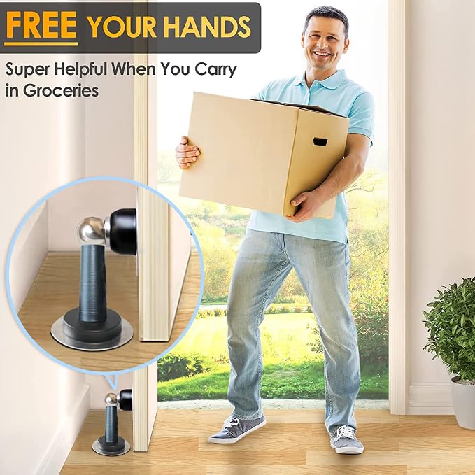 Shackcom Magnetic Door Stop 12 Pack Stainless Steel Door Holders to Keep Door - Image 4
