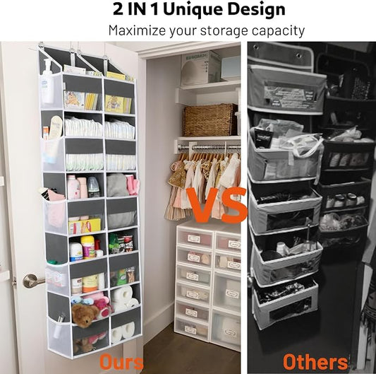 Over the Door Organizer 5 Tiers, Extra Large Behind Door Storage of 10 - Image 2