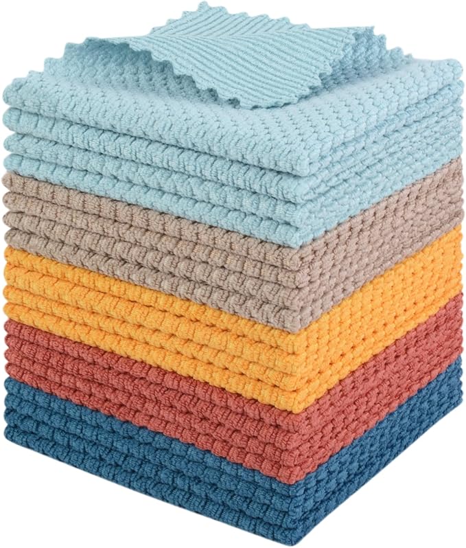SINLAND Microfiber Dish Cloth for Washing Dishes Rags Best Kitchen Washcloth by SINLAND