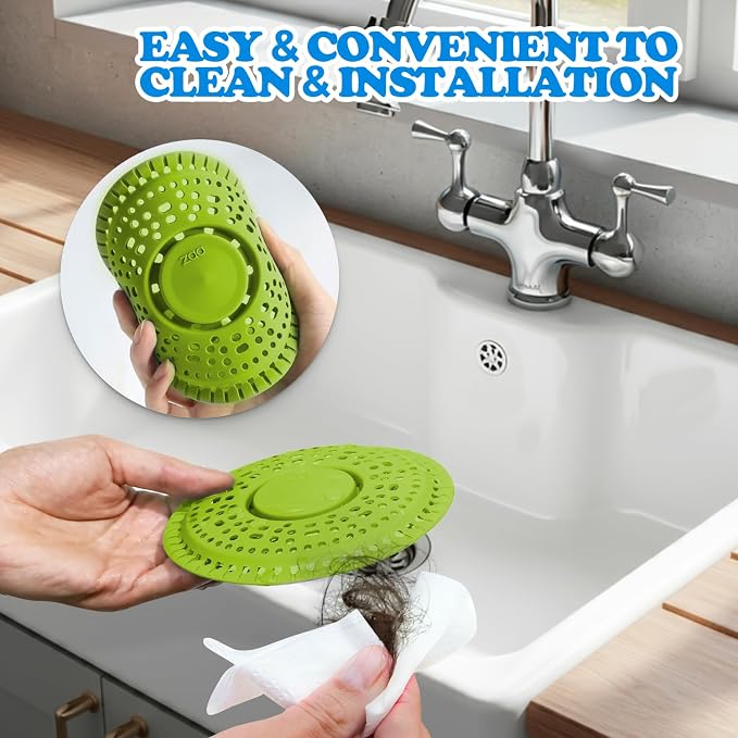 zaa Shower Drain Hair Catcher, 2 Pack Premium Silicone Drain Protector & Shower - Image 5