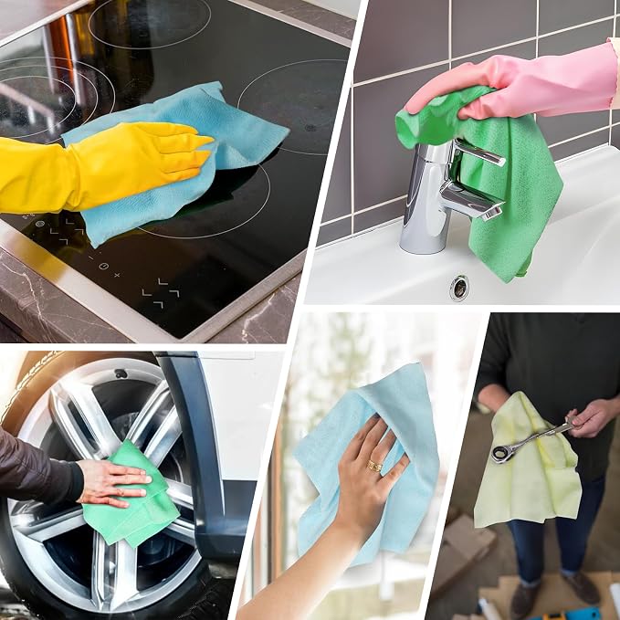 Shop Towels – 150 Pack Edgeless Microfiber Cleaning Cloths, Reusable Lint-Free - Image 5