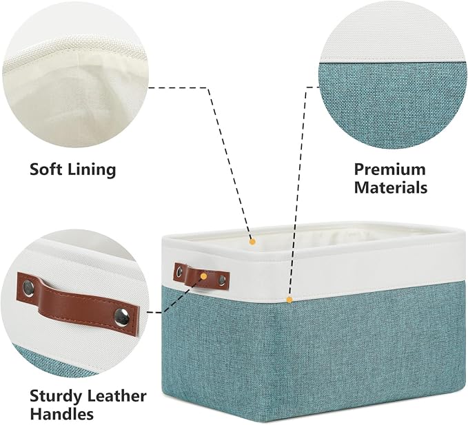 DULLEMELO Storage Baskets for Shelves, Fabric Collapsible Rectangular Storage - Image 3