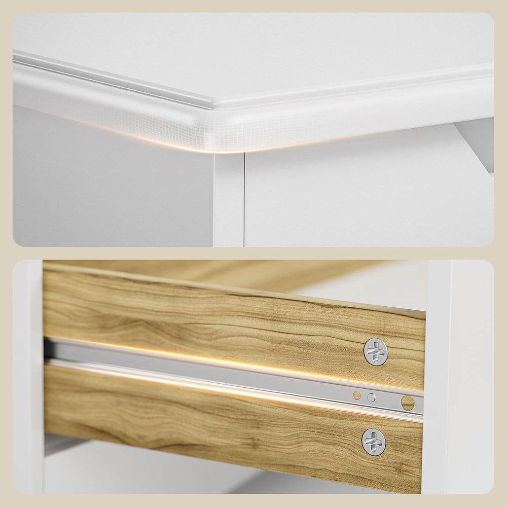 Gizoon Tall 6 Drawer Dresser, White Bedroom Chest of Drawers Cabinet