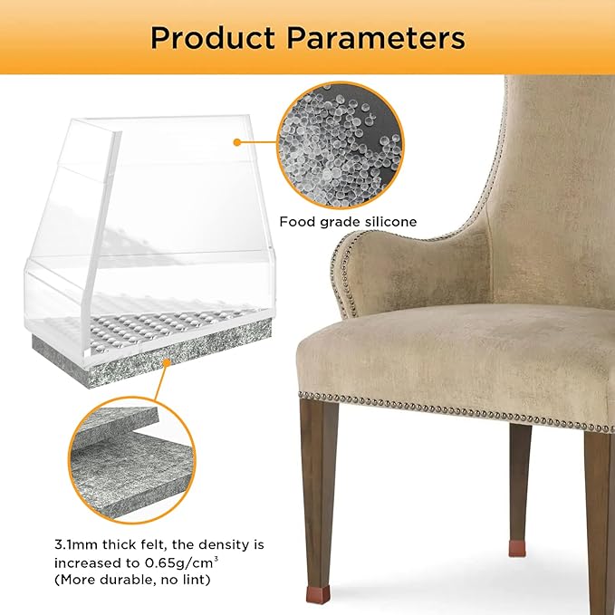 Square Chair Leg Protectors for Hardwood Floors - Image 4