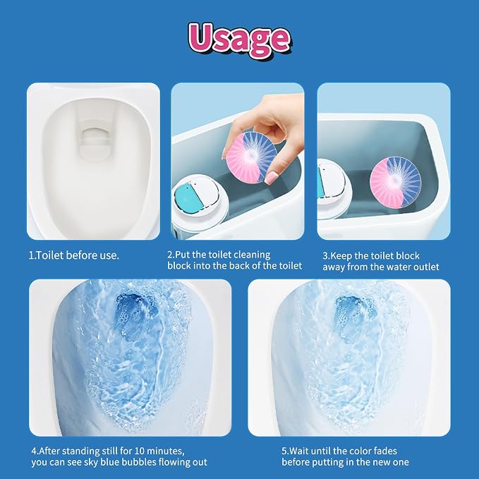 Automatic Toilet Bowl Cleaner Tablets, Prevents Stains & Odor, Safe - Image 6