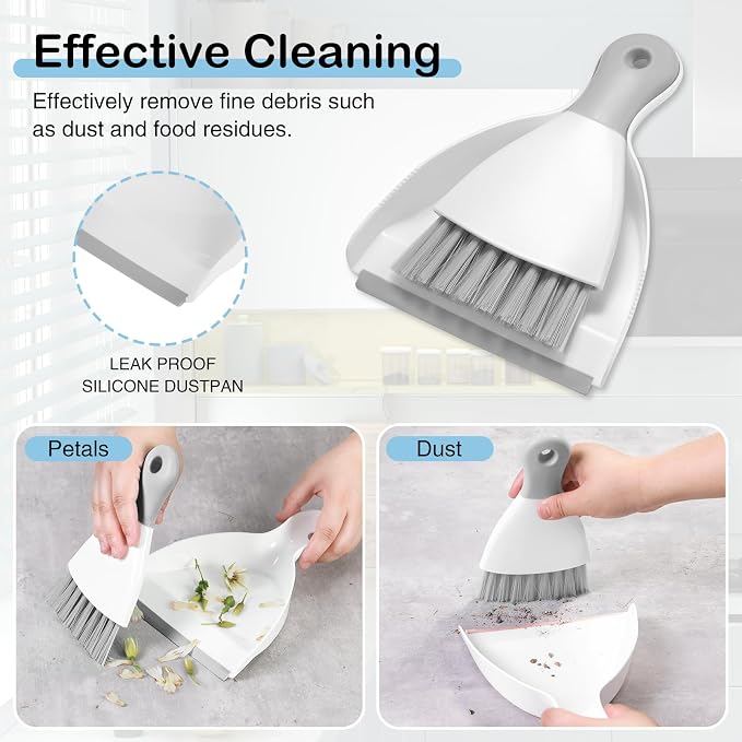 NACENA Mini Dustpan and Brush Set, Small Broom and Dustpan Set Dust Pan and - Image 4