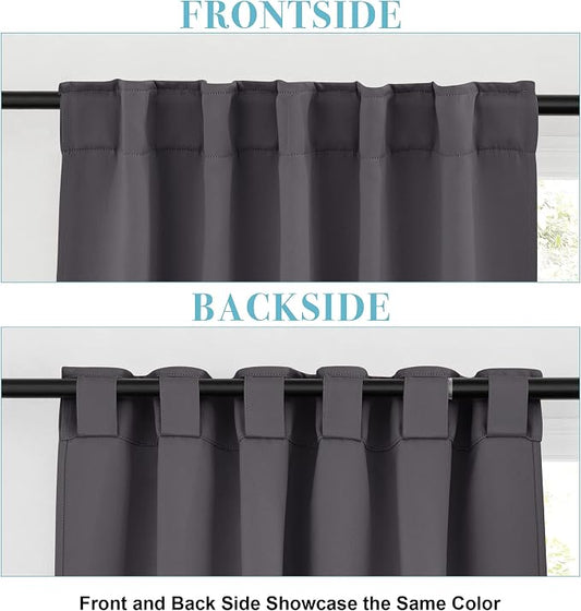 RYB HOME Blackout Curtains for Living Room, Back Tab & Rod Pocket Top - Image 2
