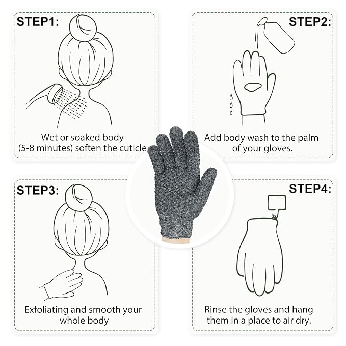 Evridwear Exfoliating Dual Texture Bath Gloves - Image 6