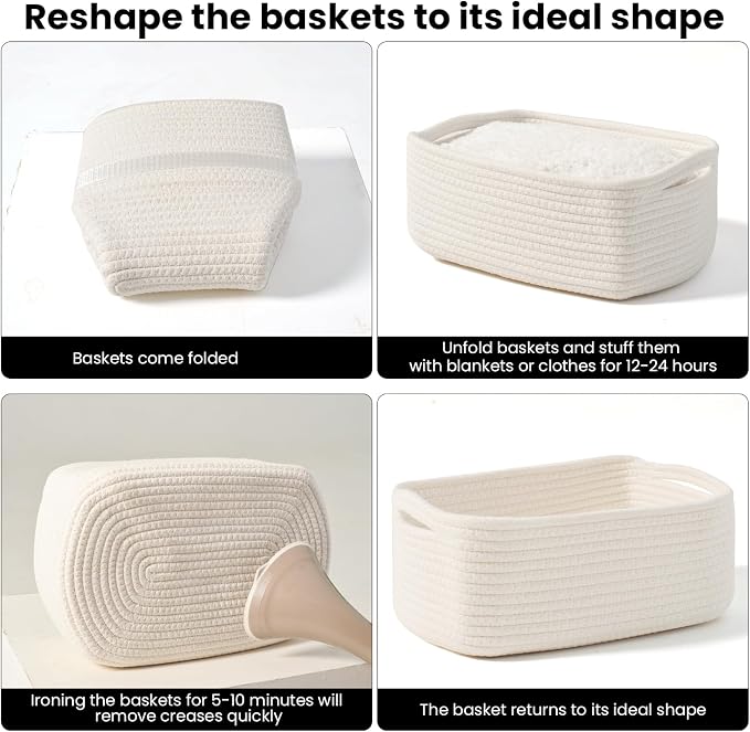 Small Storage Baskets for Organizing, Organizing Baskets for Shelves, Small - Image 7