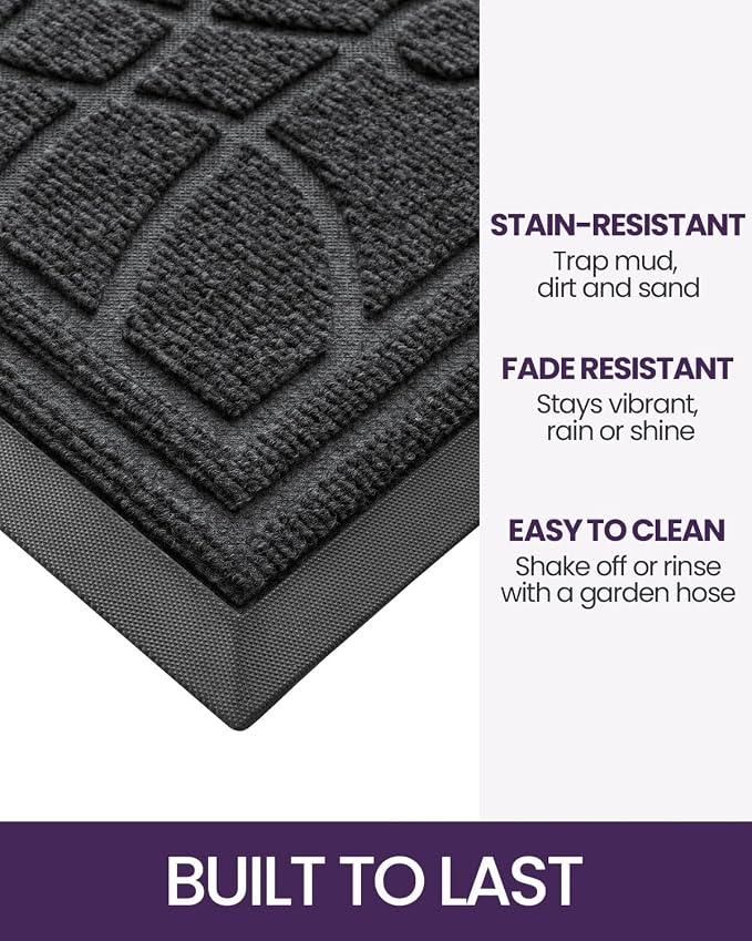 DEXI Front Door Mat Outside Entrance, Heavy Duty Non Slip Low Profile Doormat - Image 3