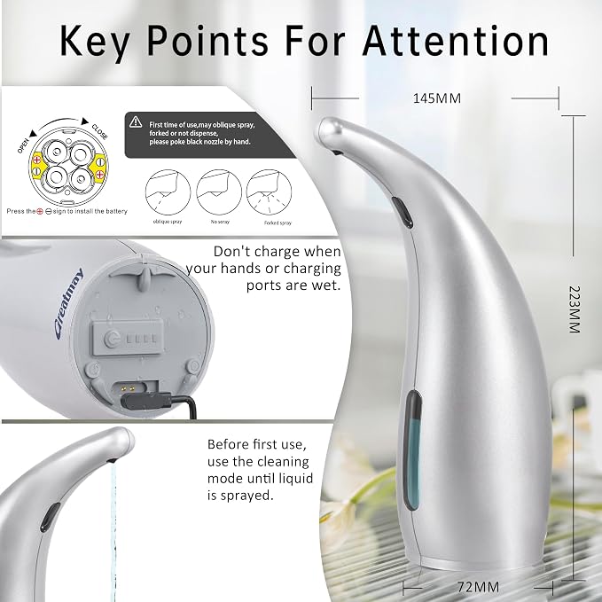 Adjustable Automatic Soap Dispenser Touchless, 4 Adjustable Levels Touchless - Image 3