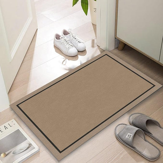 Ultra Thin Door Mat Indoor Entrance, 1/10 in Thin Door Mats by LYGLIGH