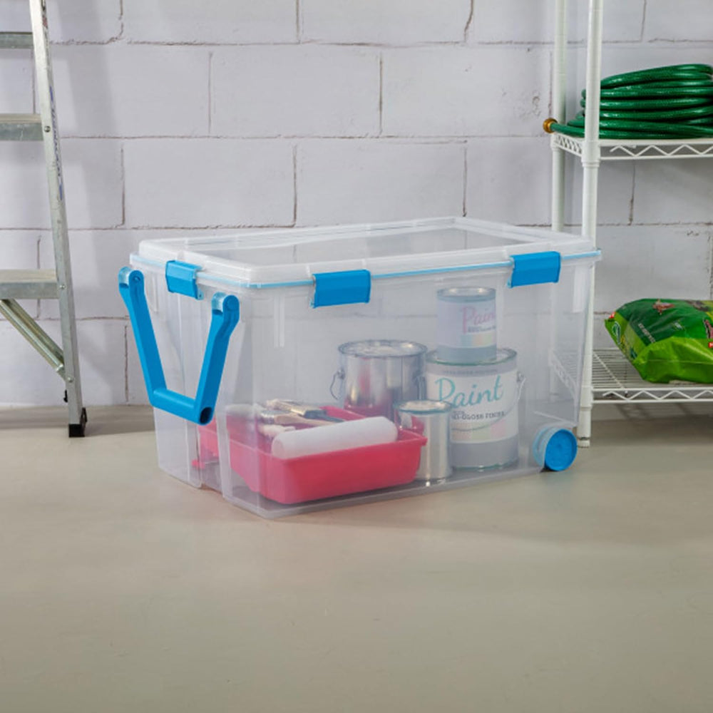 STERILITE 120 QT. Plastic Storage Container with Gasket Latch LID in Clear, 1...