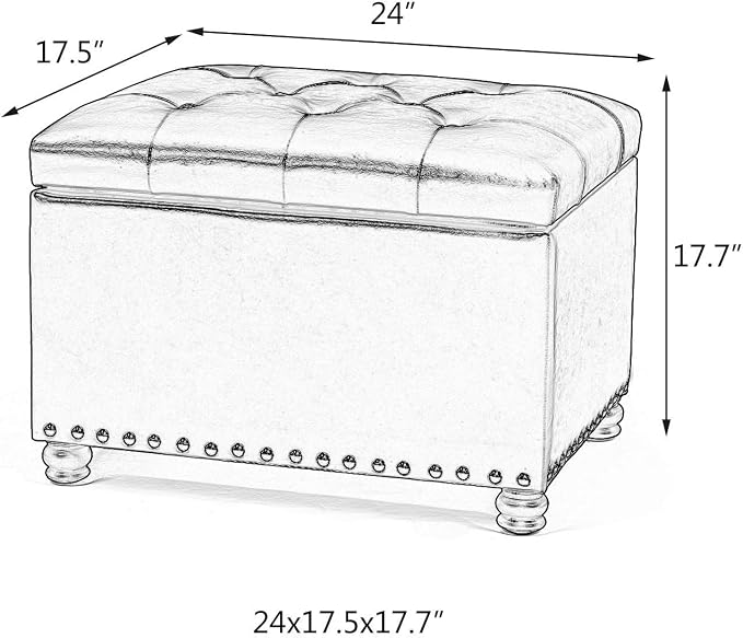 Joveco 24" Rectangular Ottoman - Image 3