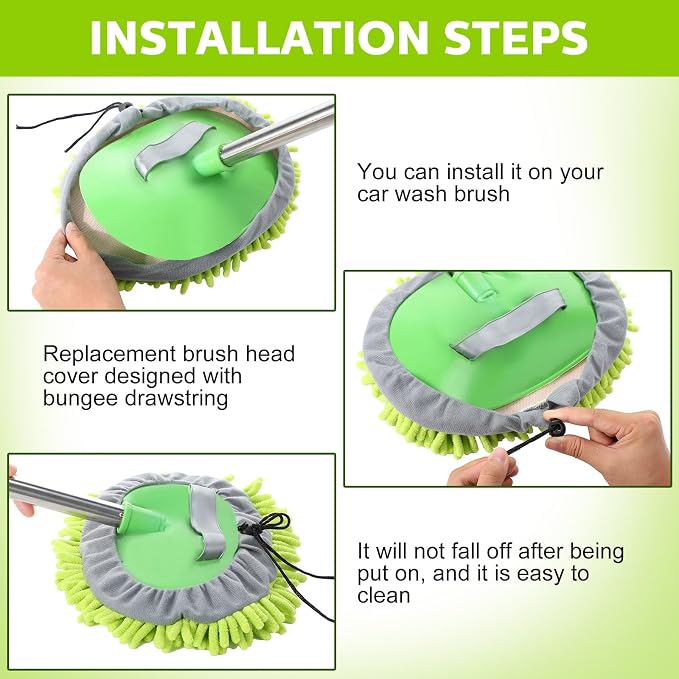Layhit 5 Pcs Car Wash Mitt Set, Brush Not Included, Microfiber Mitt Cleaning - Image 4