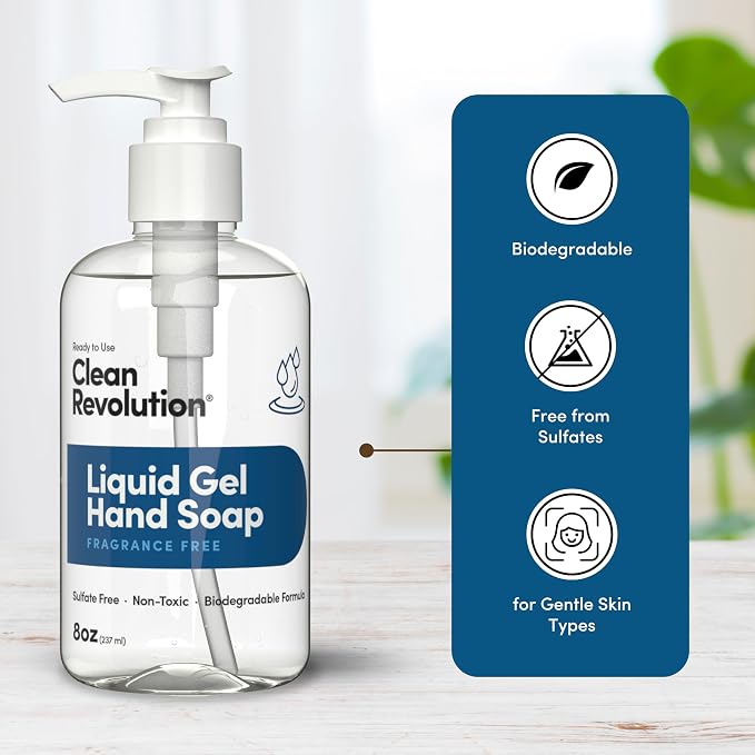 Clean Revolution Liquid Gel Hand Soap, Silky Rich Liquid, Quick Lather - Image 4