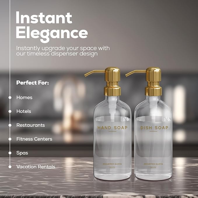 Luxury Glass Soap Dispenser Set by Brighter Barns - Image 2